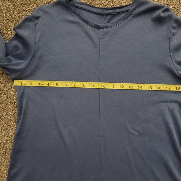 Ladies J.Jill Blue Pima Crew Next  High Low Tee , Size Medium - Picture 9 of 12